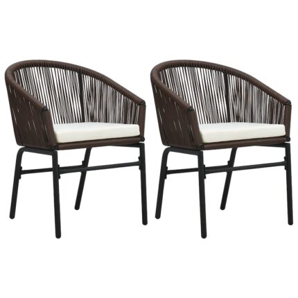 Set 2 scaune gradina, Zakito Europe, Ratan, 58x58x78 cm, Alb/Maro