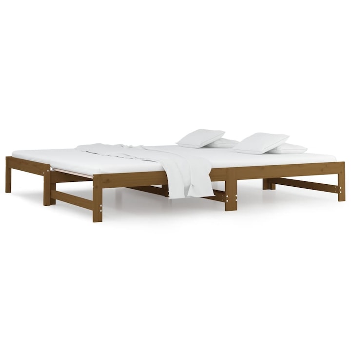 Sezlong din lemn de pin Zakito Europe, transformabila, miere maro, 205.5x95cm
