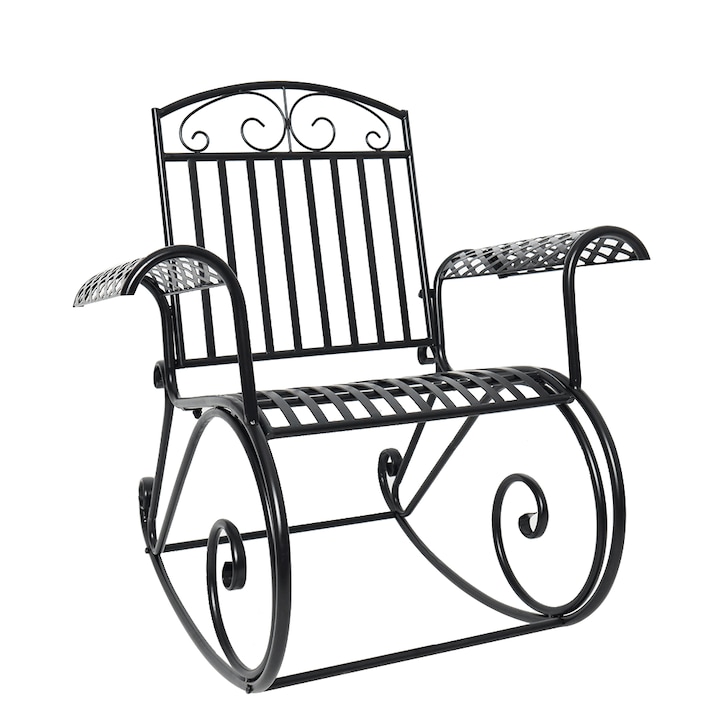 Balansoar de gradina metal negru Saidi 75x65x95 cm Balansoar de gradina metal negru Saidi 75x65x95 cm