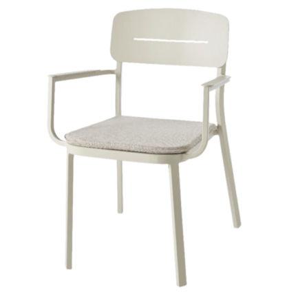 Scaun de gradina si terasa GoodHome Santorin, crem, metalic, 57 x 80.8 x 57.1 cm, perna inclusa