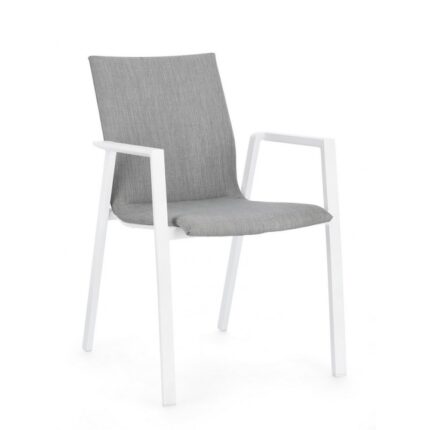 Set 4 scaune alb gri Odekon 55.5x60x83 cm