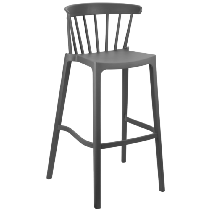 Scaun bar gri RAKI ASPEN, polipropilena, 51x54xh103cm