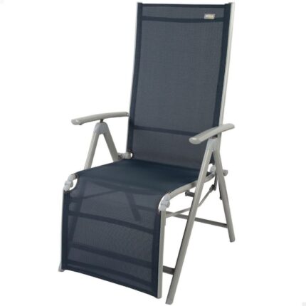 Scaun de gradina, Aktive, Aluminiu/Textilen, 110 kg, 145 x 85 x 47 cm, Gri