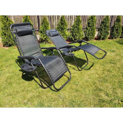 Scaun De Gradina Reglabil si Pliabil,Rezistent Cu Cadru De Otel ,GAIA, ,Gravitatie Zero,Negru ,Model ST6574