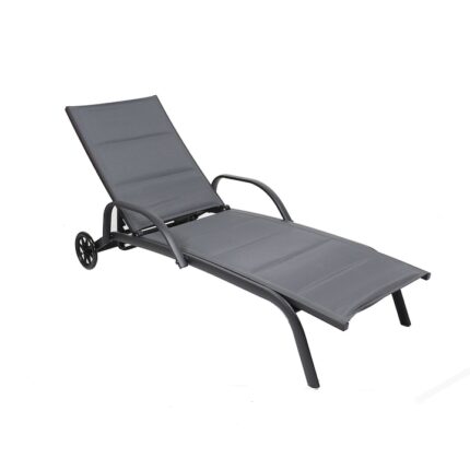 Sezlong DacEnergy©, dimensiuni 193 x 70 x 30 / 92.5 cm, structura aluminiu, fix, spatar reglabil in 4 pozitii, culoare negru