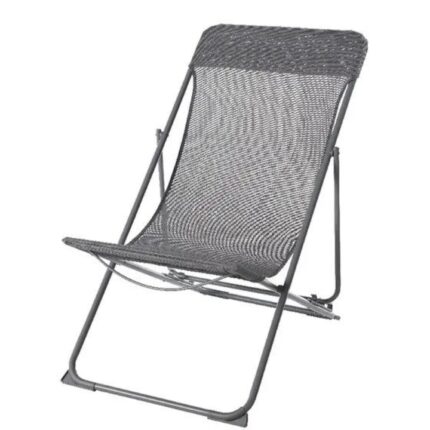 Scaun gri pentru camping, pescuit, gratar sau gradina, metalic, pliabil, 56 x 82 x 3 cm, ATS
