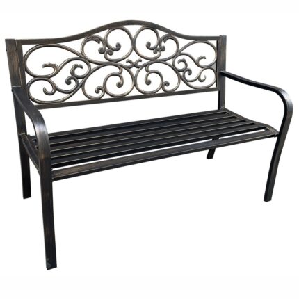 Banca de gradina IRGA, Akord Furniture Factory, Otel/Fier, 127cm, Maro inchis