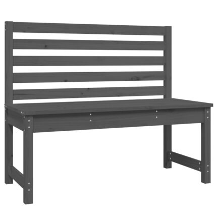 Banca de gradina vidaXL, gri, 109 cm, lemn masiv de pin, 10.9 kg