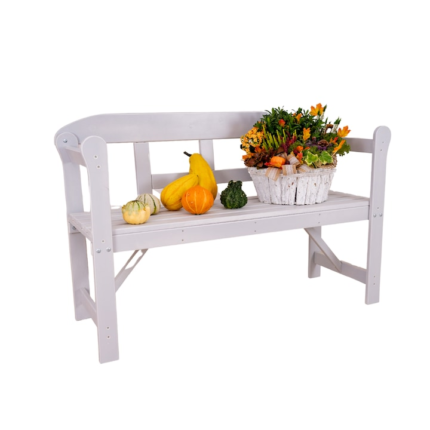 Banca de gradina Transilvan, Emy pentru 2 persoane, 125x81x45 cm, Gri