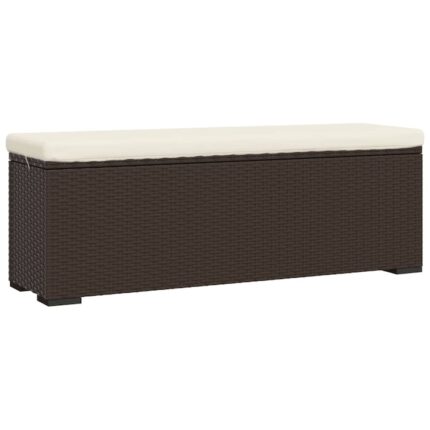 Taburet bancheta cu perna vidaXL, maro, 110x30x40 cm, poliratan, 6.3 kg