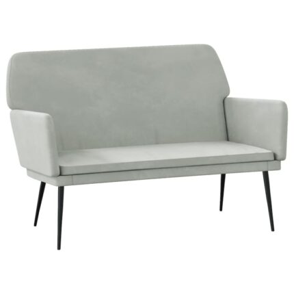 Banca vidaXL, gri deschis, catifea, 12.3 kg, 108x79x79 cm