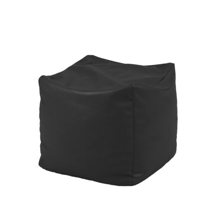 Taburet tip cub, Pufrelax, pretabil exterior, impermeabil, Negru