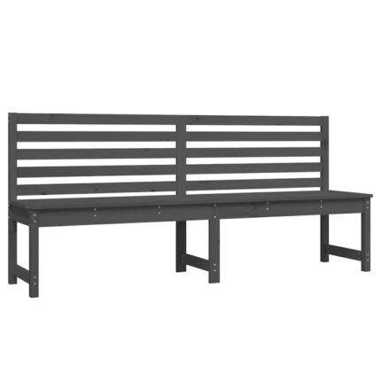 Banca de gradina vidaXL, gri, 201,5 cm, lemn masiv de pin, 19.25 kg