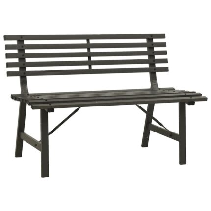 Banca de gradina vidaXL, negru, 110 cm, otel, 10.65 kg
