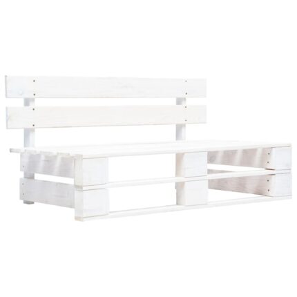 Banca din paleti de gradina vidaXL, alb, lemn, 110 x 65 x 55 cm, 15.6 kg