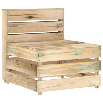 Canapea de gradina din paleti vidaXL, de mijloc, lemn de pin tratat, 60 x 70 x 66 cm, 15.65 kg