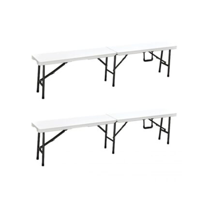 Set 2 Banci Bigshot CUBK180, Pentru Gradina, Terasa sau Picnic, Pliabile Stil Valiza, Greutate Maxima 200 kg