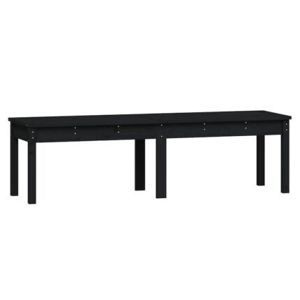 Banca gradina 2 locuri vidaXL, negru, 159,5x44x45cm, lemn masiv de pin, 10.85 kg