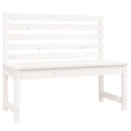 Banca de gradina vidaXL, alb, 109 cm, lemn masiv de pin, 10.9 kg