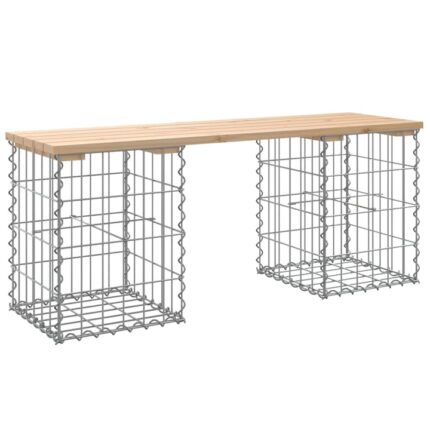 Banca de gradina, design gabion, 103x31x42 cm, lemn masiv pin 834329