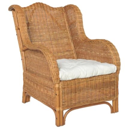 Canapea din ratan vidaXL, Ratan, 82 x 66 x 92 cm, Maro deschis
