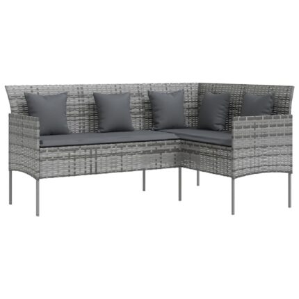 Set 5 canapea vidaXL, Poliratan, 161,5 x 113 x 80 cm, Gri