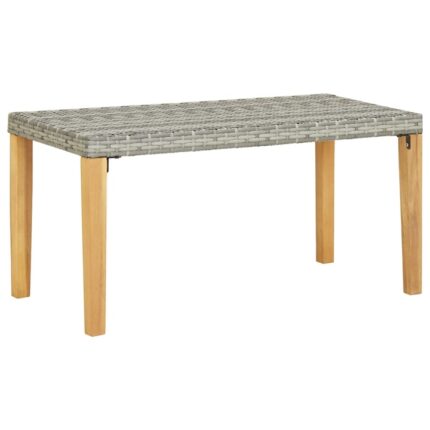 Banca de gradina vidaXL, gri, 120 cm, poliratan si lemn de acacia, 3.7 kg