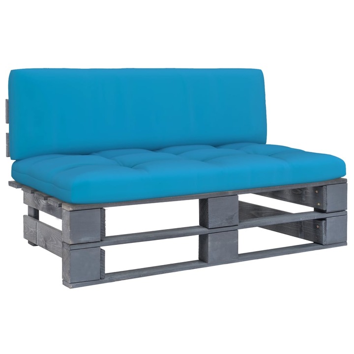 Canapea gradina din paleti de mijloc gri lemn pin impregnate vidaXL, 110 x 65 x 55 cm, 18.63 kg 3066485