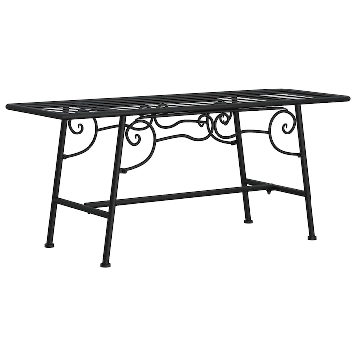 Banca de copac vidaXL, negru, 110 cm, otel