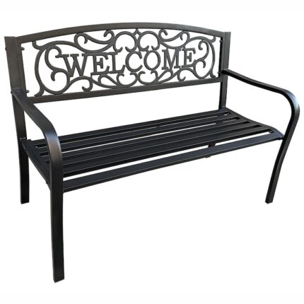 Banca de gradina Irys, Akord Furniture Factory, Metal, 127cm, Negru