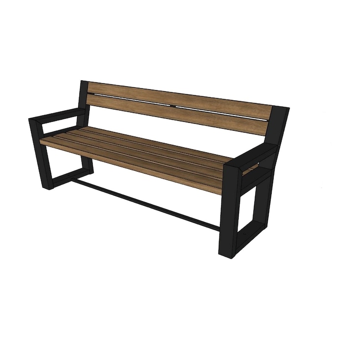 metal Banca GEPPETTO'S, M-05, metal, scandura de pin, 2 m lungime