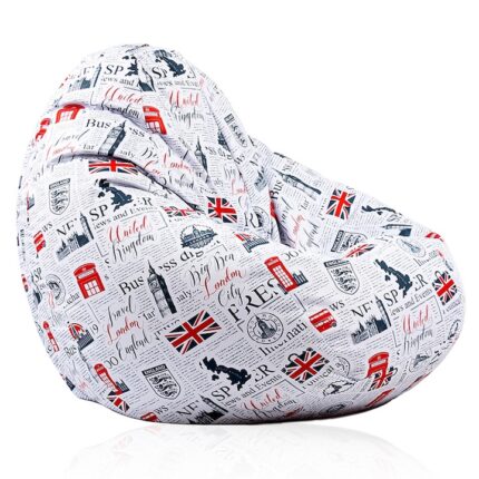 Fotoliu pretabil exterior, Pufrelax Nirvana Grande, impermeabil, imprimat, Good Old News