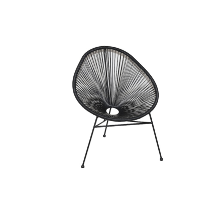 Fotoliu de gradina Acapulco, structura metalica, negru, 73x79.5x88 cm