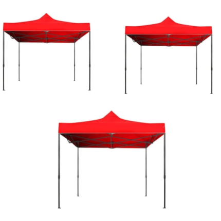 Set 3 Pavilioane Cort de Gradina, Evenimente, Ocazii, Rosii, 3x3