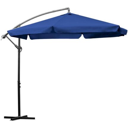 Umbrela de gradina/terasa, Lehmann Vihma, bleumarin, diametru 300 cm, inaltime 240 cm