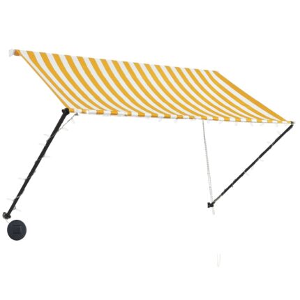 Copertina retractabila cu LED pentru fereastra, vidaXL, Textil/Polipropilena, 250 x 150 cm, Galben/Alb