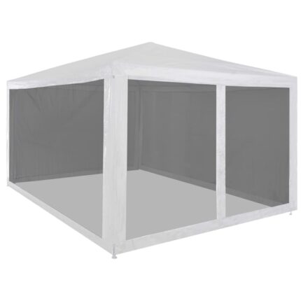 Cort de petrecere, pliabil, cu pereti laterali, vidaXL, Poliester, 4 x 3 m, Alb Negru