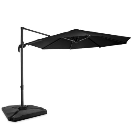 Umbrela de soare in consola, VONROC, GP501XX_C2, 300cm, Umbrela premium, neagra, cu 4 placi triunghiulare