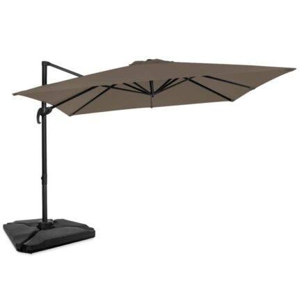 Umbrela de soare in consola VONROC, GP506XX_TAUPE_C2, 300X300cm, premium, cafenie, cu 4 placi triunghiulare