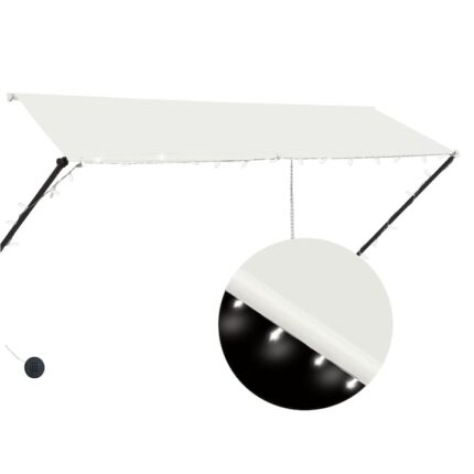 Copertina retractabila cu LED vidaXL, crem, 300 x 150 cm, 5.16 kg