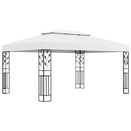 Pavilion cu acoperis dublu vidaXL, alb, 3 x 4 m, 28.3 kg