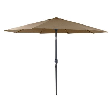 Umbrela terasa gradina GU16E, cu manivela si inclinare, rotunda 300cm, Gri Crem