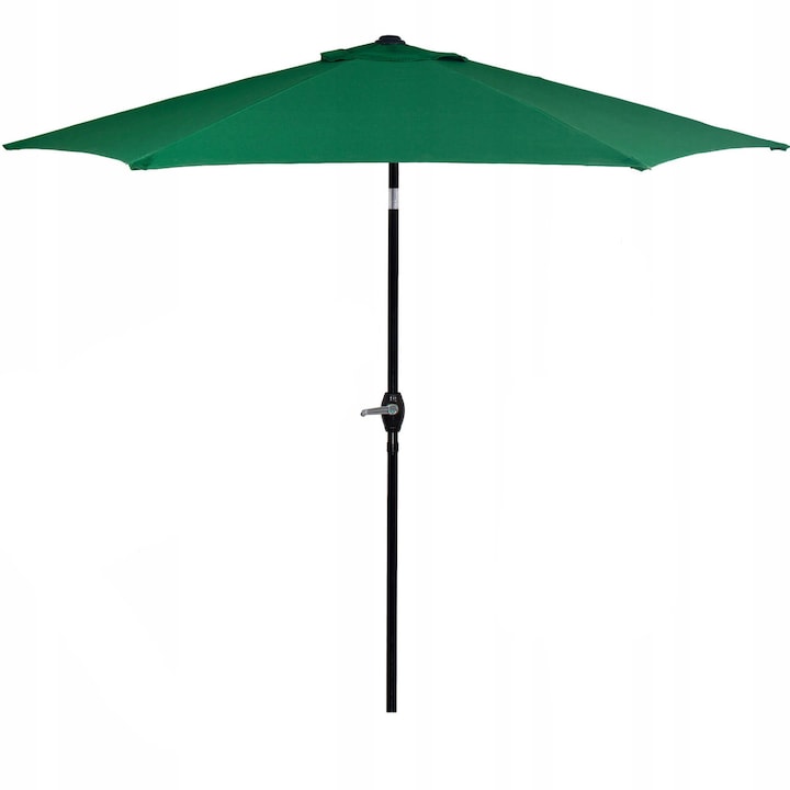 Umbrela terasa gradina, cu manivela si inclinare, GU14E, diametru 260cm, Verde