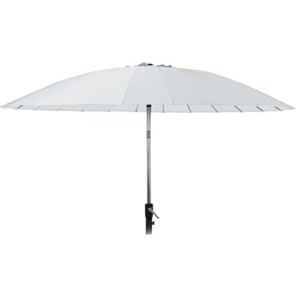 Umbrela gradina/terasa Shanghai Ambiance, diametru 270 cm, poliester+strat poliamida, actionare manuala, mecanism cu inclinare, protectie UV 30+, alb