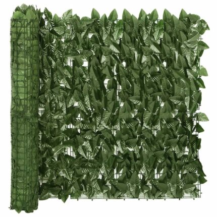 Paravan de balcon vidaXL, frunze verde inchis, 300x75 cm, 1.15 kg