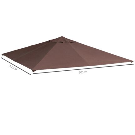 Acoperis de schimb pentru foisor, Outsunny, 3x3m, Poliester, Maro