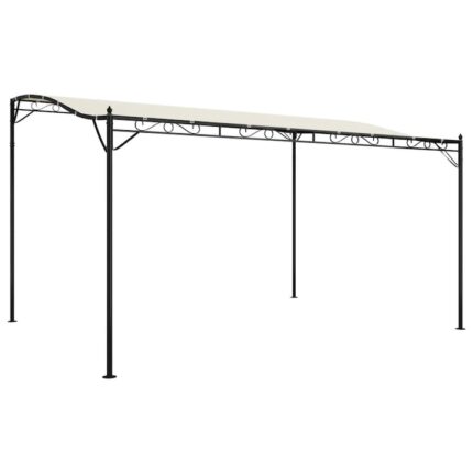 Pavilion gradina, VidaXL, 180 g/m², Rezistent UV, Impermeabil, Poliester/Otel, 4x3 m, Negru/Crem
