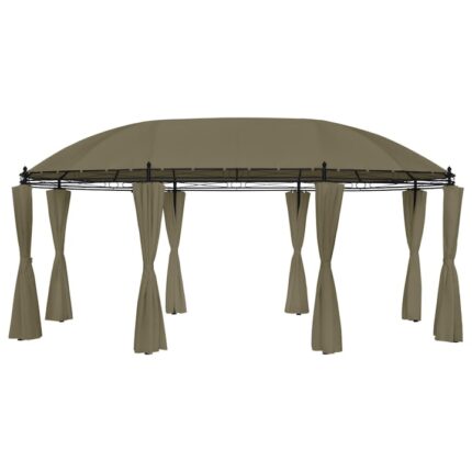 Pavilion cu perdele vidaXL, gri taupe, 520x349x255 cm, 180 g/m², 41.7 kg