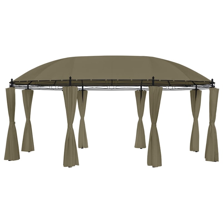 520x349x255 cm Pavilion cu perdele vidaXL, gri taupe, 520x349x255 cm, 180 g/m², 41.7 kg