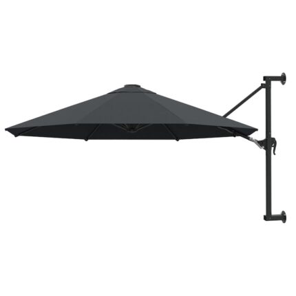 Umbrela soare vidaXL, montaj pe perete, stalp metal, 300 cm, antracit